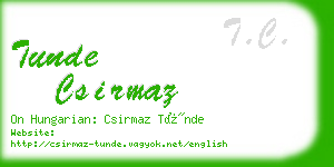 tunde csirmaz business card